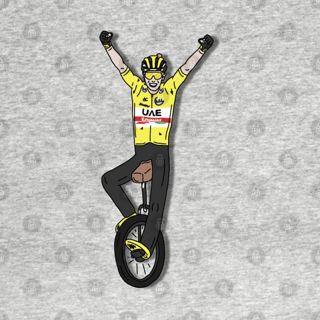 Tadej Pogacar Tour de France 2022 - Yellow jersey by p3p3ncil